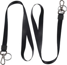 2 Pack Lanyards for ID Badges - Durable Lanyards for Keys, Black Key Lanyard wit