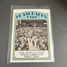 Topps Heritage Flashbacks 1972 Dow Jones Closes Above 1,000 Trading Card 2021