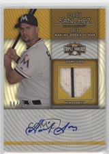 2012 Topps Triple Threads Unity Relics Gold 8/25 Gaby Sanchez #TTUAR-47 Auto 7xr