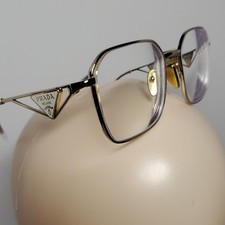 PRADA Milano Unisex Geometric Gold Metal Eyeg...