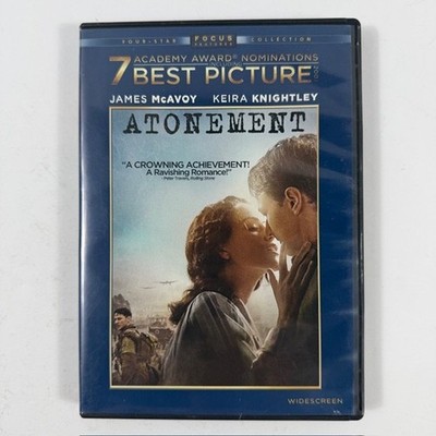Atonement DVD 2007 Widescreen James McAvoy Keira Knightley Joe Wright