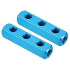 3 Way 6 Port Air Manifold, 2Pcs G1/4" Air Hose Inline Manifold Block Splitter