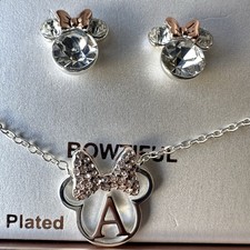 Disney Minnie Mouse Bowtiful Pendent Necklace and Earring Set