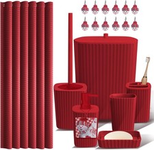 Clara Clark Bathroom Accessories Set - Christmas Shower Curtain Set, Xmas