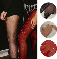 Women Sexy Glitter Fishnet TIGHTS Stockings Sparkly Fish Net Socks Pantyhose UK