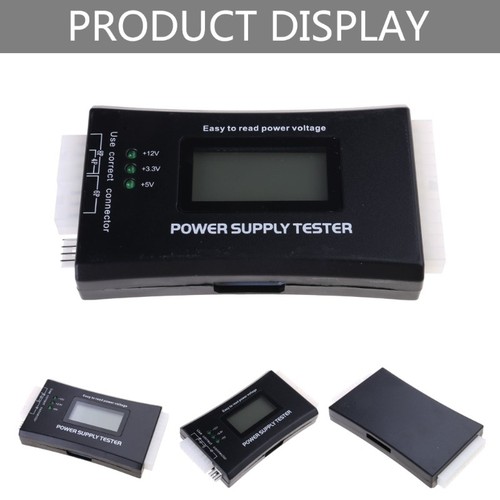 PC Power Supply Diagnostic Tester LCD Screen 20 24 Pin Connectors - Afbeelding 3 van 8