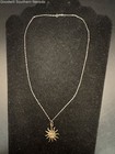 19" Sterling Silver Chain Silver (Gold Plated) Happy Sun Pendant Necklace — photo 6