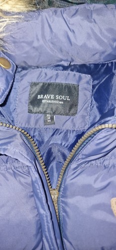 Brave Soul Steppweste mit Kapuze +Fell in Schwarz Farbe Gr.M/38 - Bild 2 von 3