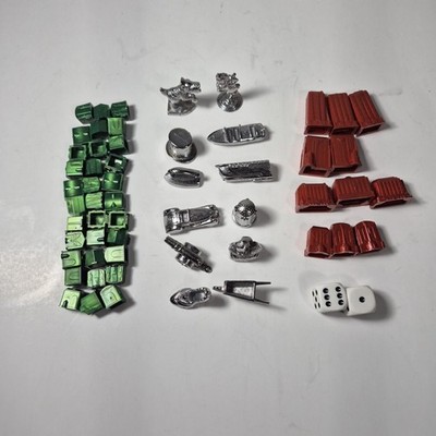 Monopoly 70th Anniversary Replacement Parts Player Dice Hotels Houses Original