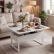 3-in-1 Convertible Coffee Table w/ 3 Hidden Storage Compartments