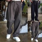 Polyester Loose Fit Mens Suit Pants Pleated Long Length for Everyday Wear