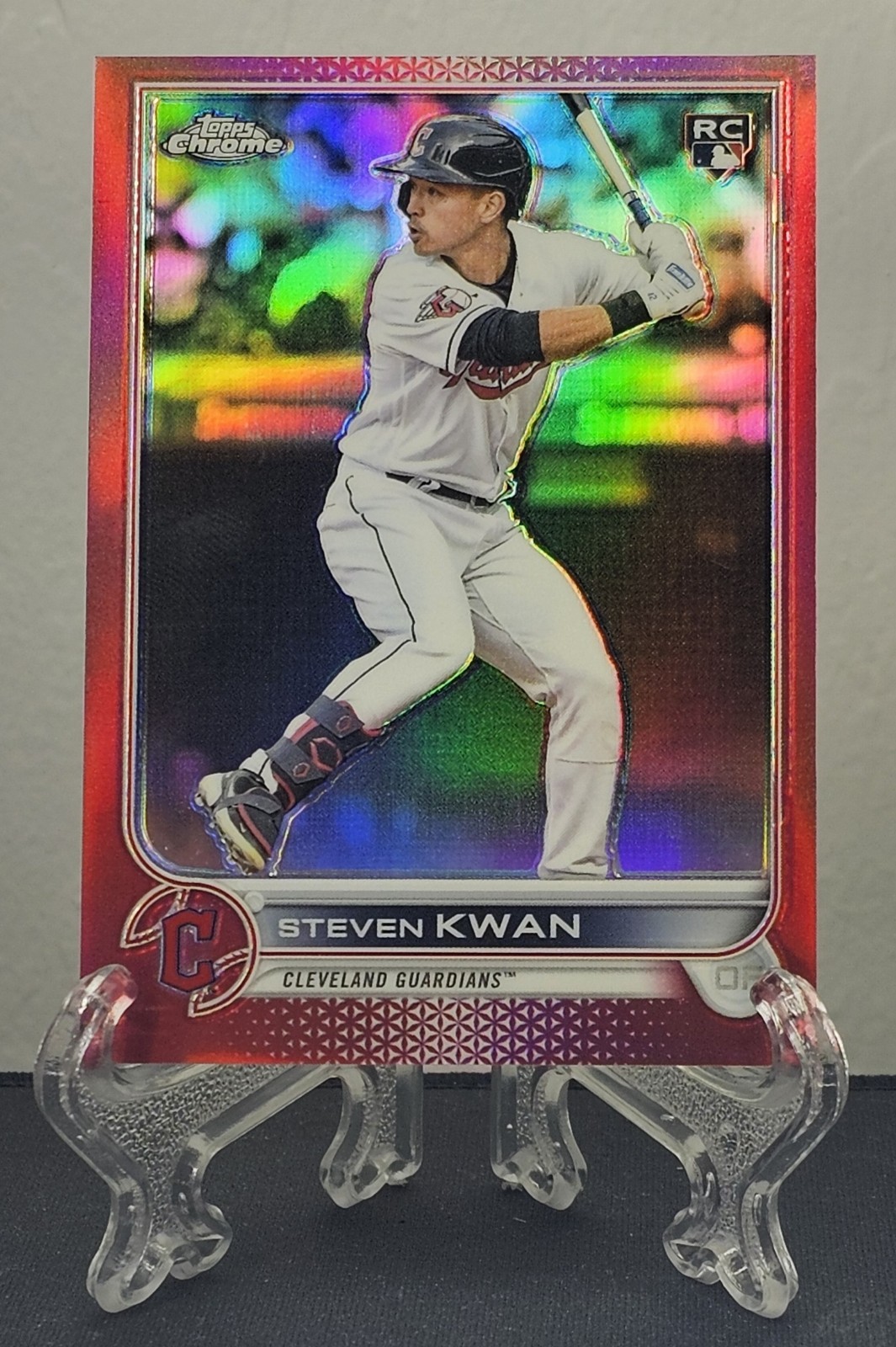 Steven Kwan 2022 Topps Chrome Update RED REFRACTOR 3/25 RC ROOKIE #USC85