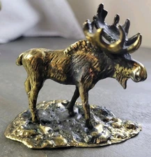Vintage Women of the Moose Bronze Figurine Moose Lodge Collectible Brass Statue 