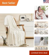 Soft Lightweight Knitted Blanket with Tassels - Stylish Comfort for All Seasons