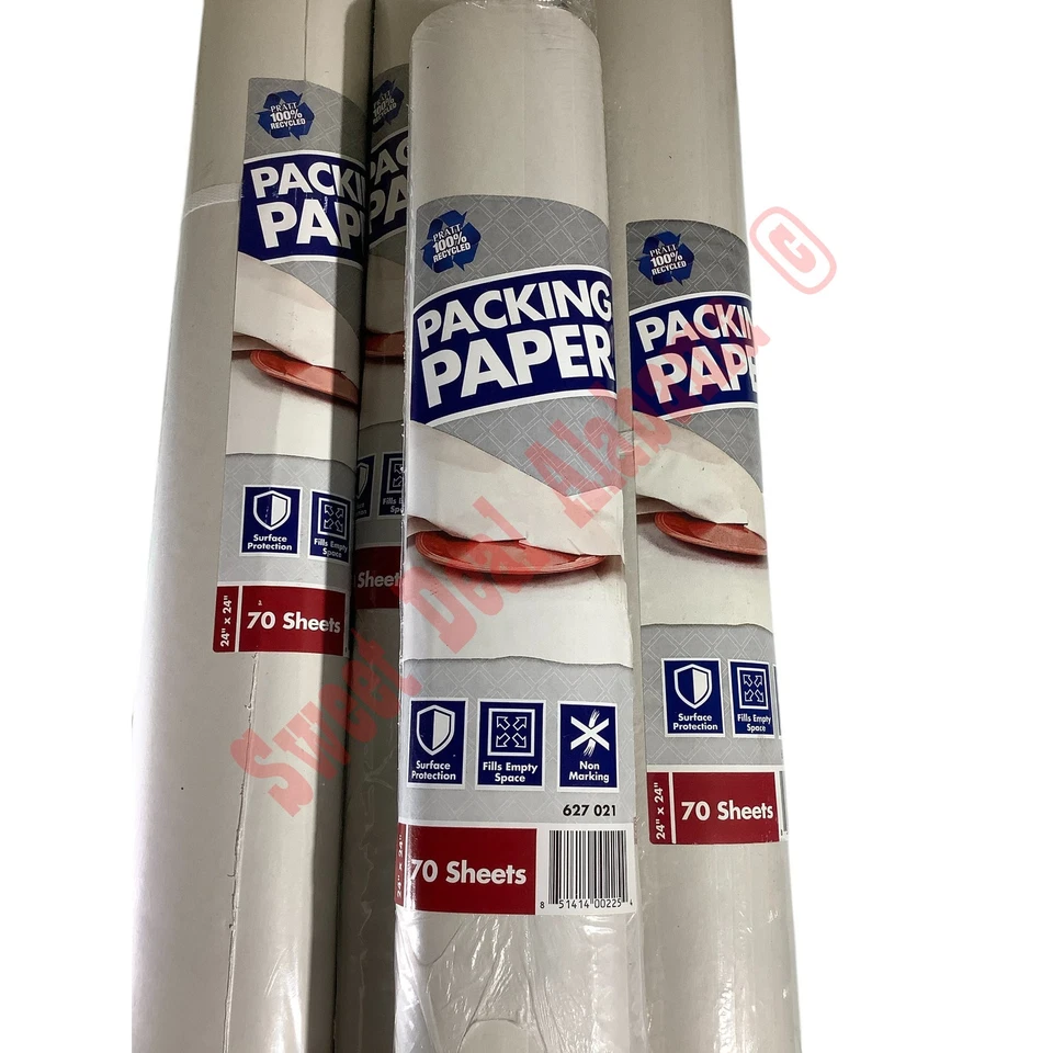 4 Packs Pratt Retail Specialties 24 in. x 24 in. Packing Paper (70 Sheets Each) - Image 3 of 3