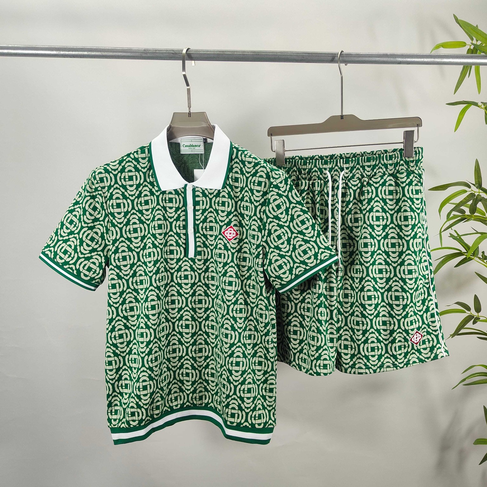 Casablanca high-end vacation shirt shorts, Hawaii beach vacation set