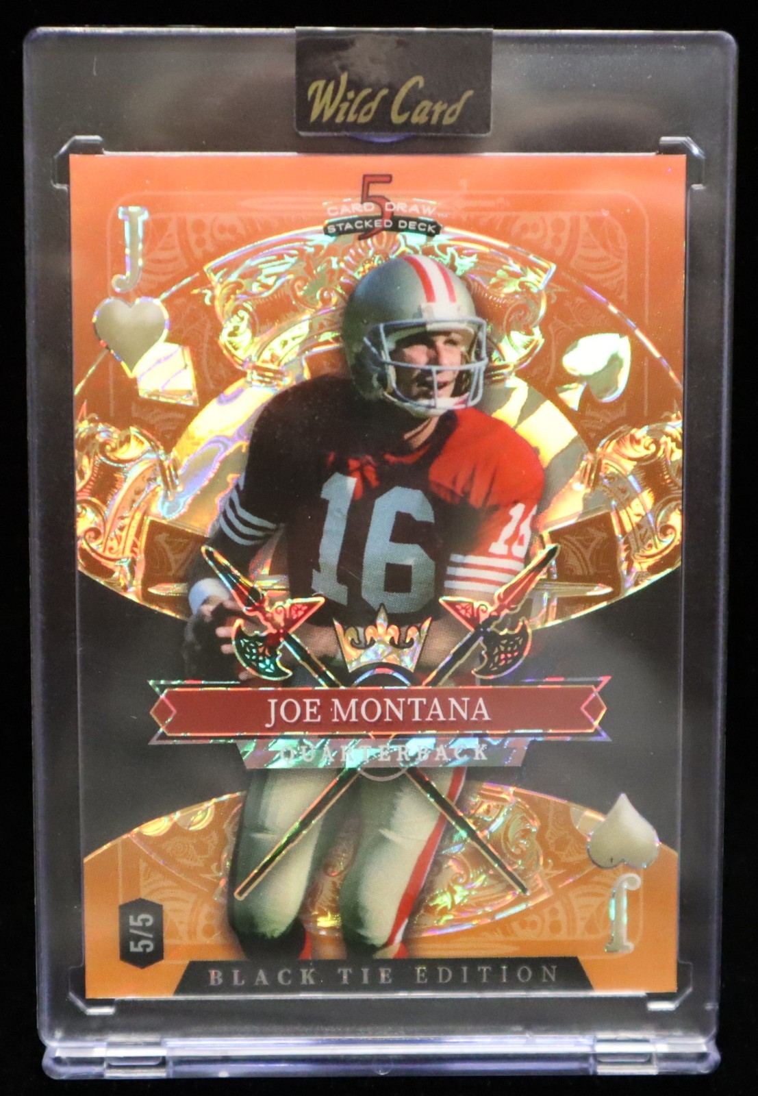 2026 Joe Montana 49ers JACK of HEARTS  5/5 Black Tie Edition Wild Card SDPH-JMN