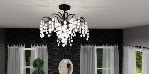 Quoizel MAP1720 Maple 4 Light 22"W Semi-Flush Ceiling Fixture - Black - Picture 8 of 9