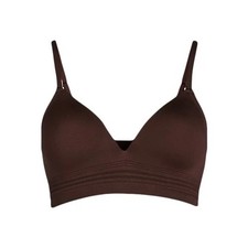 Seamless Light Lift Wireless Bra XL Sewn in Pads Hook Eye Espresso Brown New