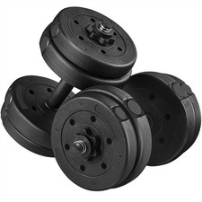 33 lb Dumbbell Set Adjustable Dumbbell Weights w/Anti-Roll Shell for Home Gym