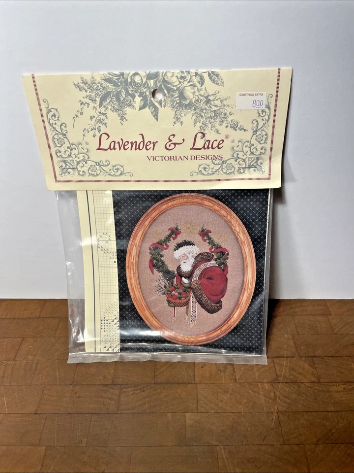 2 TWO Lavender & Lace XMAS SANTA  X-Stitch Pattern Victorian Designs Vintage - Image 4 of 4
