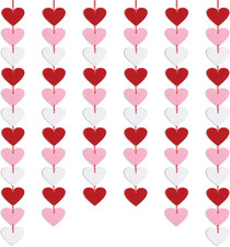 72 Felt Hearts Garland - Red, Pink, White - Valentine's Day Decor  Party Suppli