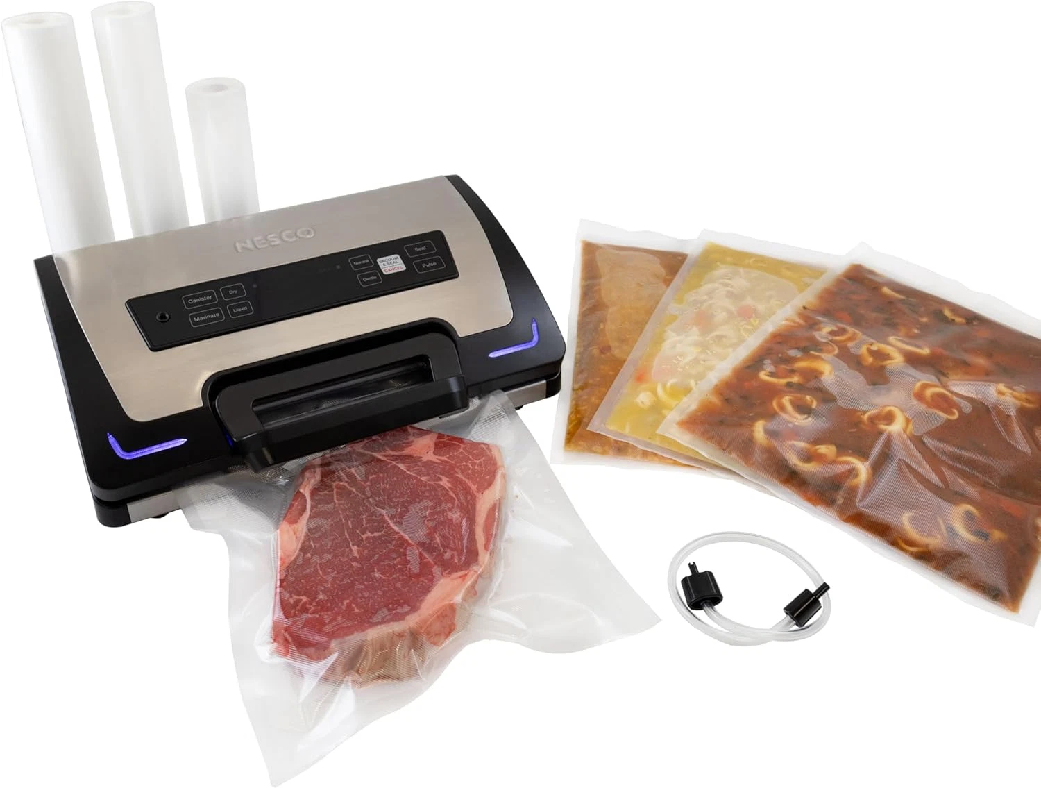 Premium Vacuum Sealer Kit Featuring Liquidlock™, Includes Large Variety of Bags