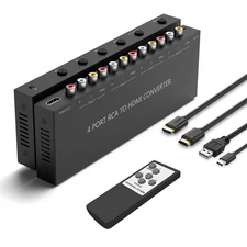 4AV to HDMI RCA to HDMI Converter 1080P/720P 4 Way RCA Composite CVBS