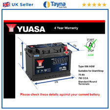 AGM Car Battery fits PORSCHE 718 BOXTER 718 BOXSTER CAYMAN Stop Start