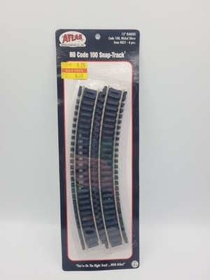 Atlas HO Model #831 15in Radius 6Pcs Code 100 Nickel Silver Ho Scale