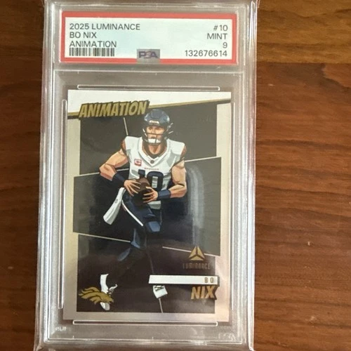 2025 Panini Luminance Bo Nix Animation Card #10 SSP Broncos  SSP Bo Nix  PSA 9