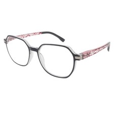 Eyelevel Designer Reading Glasses 'St Kitts' Black/Red Pattern Spring Hinge Arms