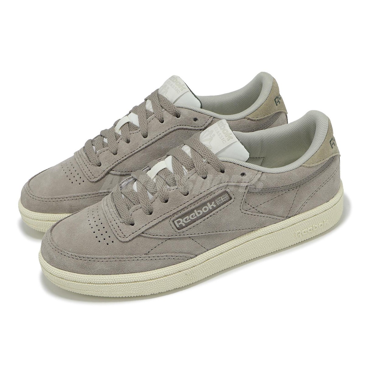 Reebok Club C 85 Grey Beige Green Women Lifestyle Casual Shoes