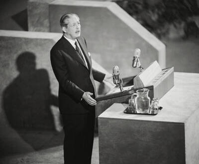 Harold MacMillan Speaking 1955 Old Photo - Foreign Secretary MacMillan Addresses