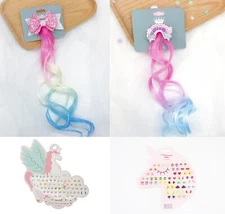 cute hairpin rainbow pin ribbon girl hair clips unicorn sticker earrings 90s