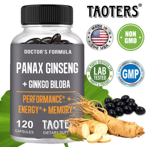 Panax Ginseng Ginkgo Biloba Mix 1000mg - 120 cápsulas - vegano y dosis altas - Imagen 1 de 11