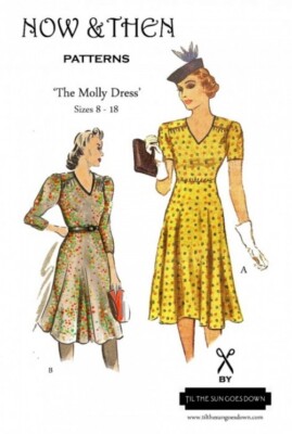 Now & Then Schnittmuster Schnittmuster The Molly Kleid Kleider UK 8 bis 18