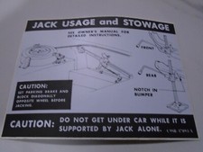 1969 Reproduction Ford Thunderbird Jack Instructions Decal 1969 Reproduction Ford Thunderbird Jack Instructions Decal
