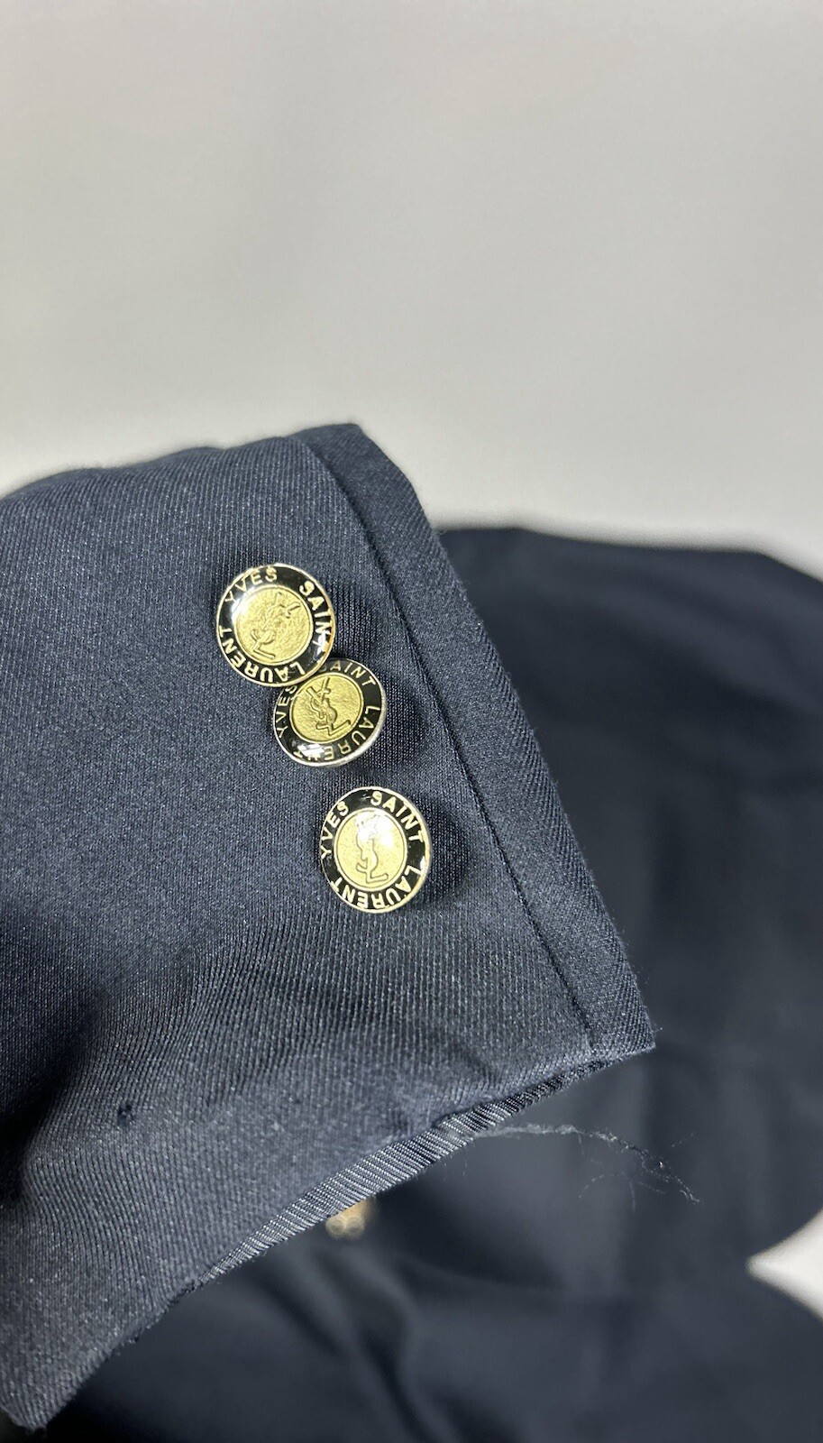 SAINT LAURENT Giacca cappotto Georgio Armani blazer uomo 44R blu lana regular fit bottoni YSL