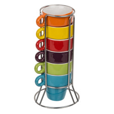 6 x Espressotassen 5 x 5 cm 6-farbig Tassense...