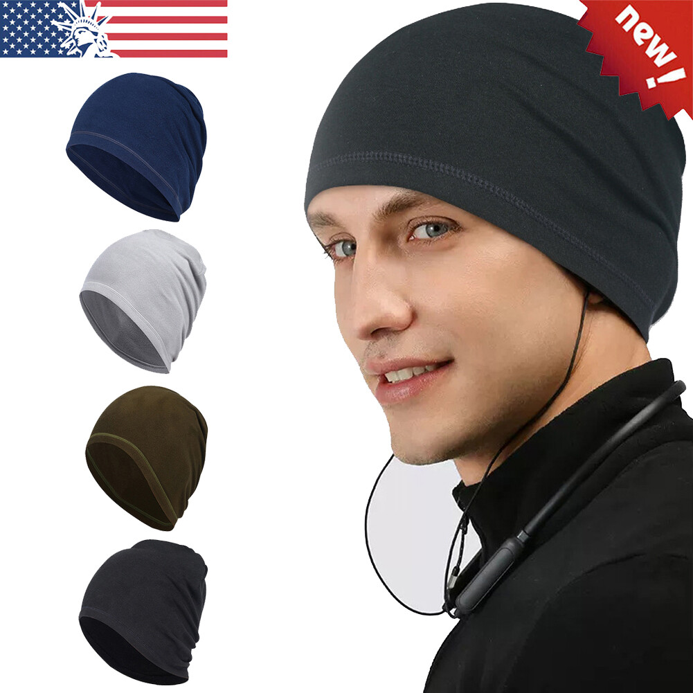 Beanie Cap Ski Skull Hat Cuff Winter Solid Warm Slouchy Men Women