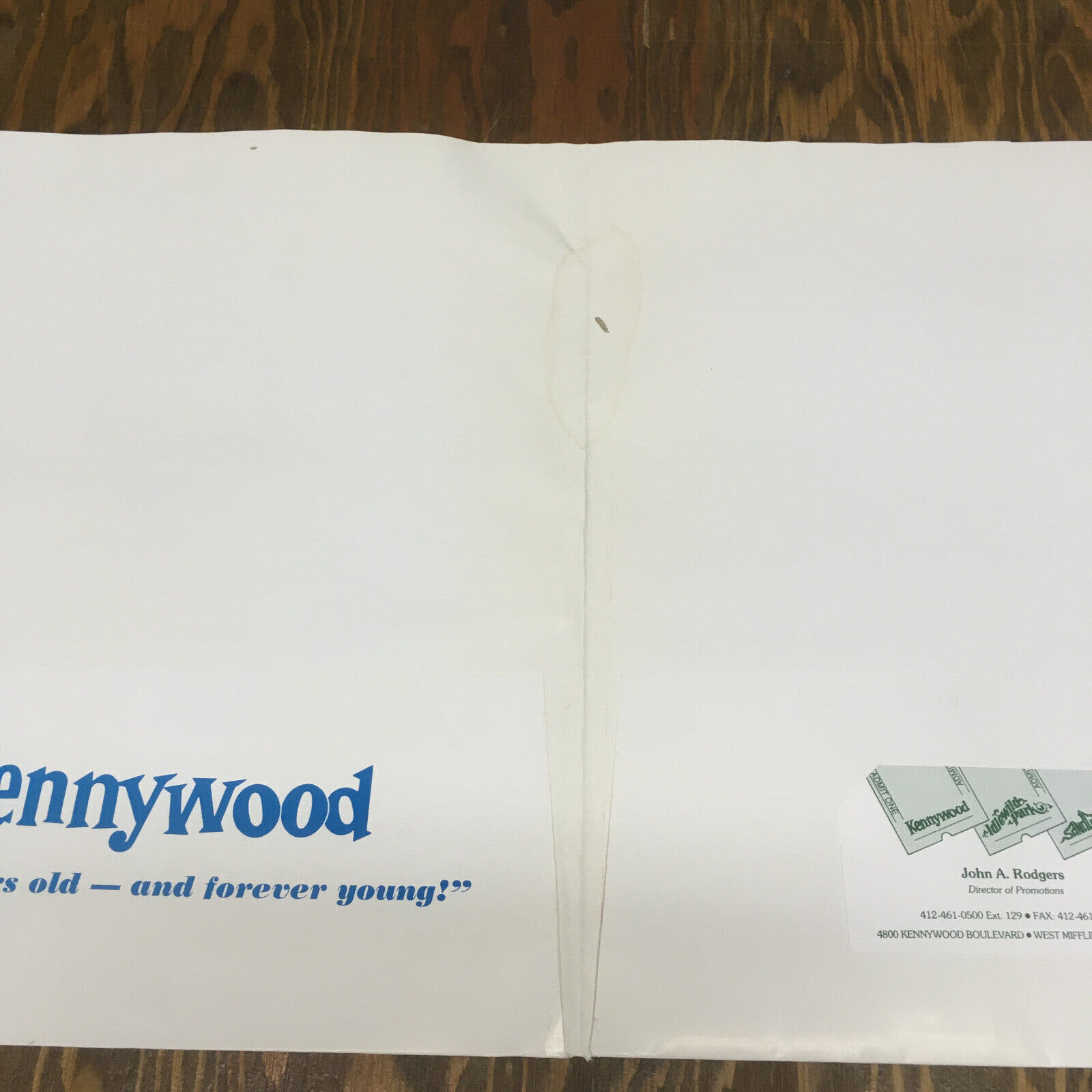Kennywood 100 years of fun promo advertising folder with sandcastle brochure