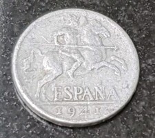 1941 Spain 5 Centimos Coin Espana