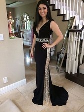  550 NWT BLACK JOVANI PROM/PAGEANT/FORMAL DRESS/GOWN 22893 SIZE 2