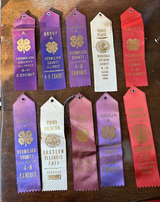 Lot 10 Vermilion Marshall-Putnam County 4-H Show Eastern Illinois Fair Ribbons