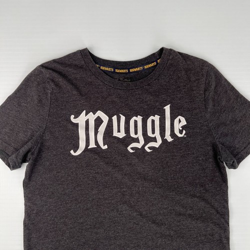 Harry Potter Shirt Girl Extra Large Muggle Hogwarts Charcoal Fun Gym Core Top - Picture 2 of 10