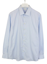 SUITSUPPLY Traveller Slim Fit Formal Shirt Men's 46 / 18 Blue Cutaway Collar