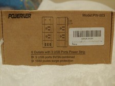 Piweriver Pw-503 6 Outlets With 3 Usb Ports Power Strip