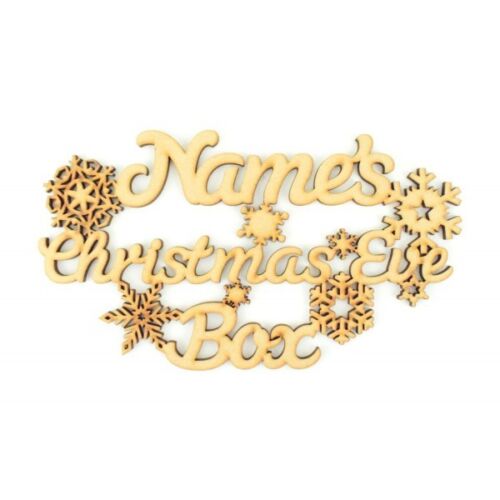 Personalised Christmas Eve Box Wooden MDF Craft Quote Sign with Snowflakes -CP20 - Picture 1 of 1