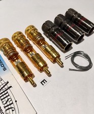 RCA Plugs 3 Professional Top Quality AudioQuest Silver Solder For Best Contact